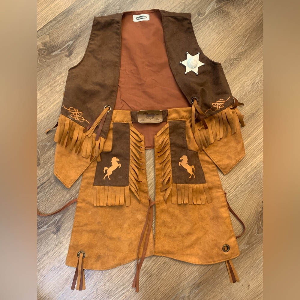Boys Toddler Cowboy Costume Vest and Chaps